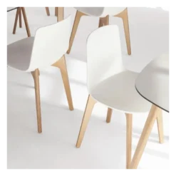 Lottus Enea® Chaise design en polypropylène et pieds bois
