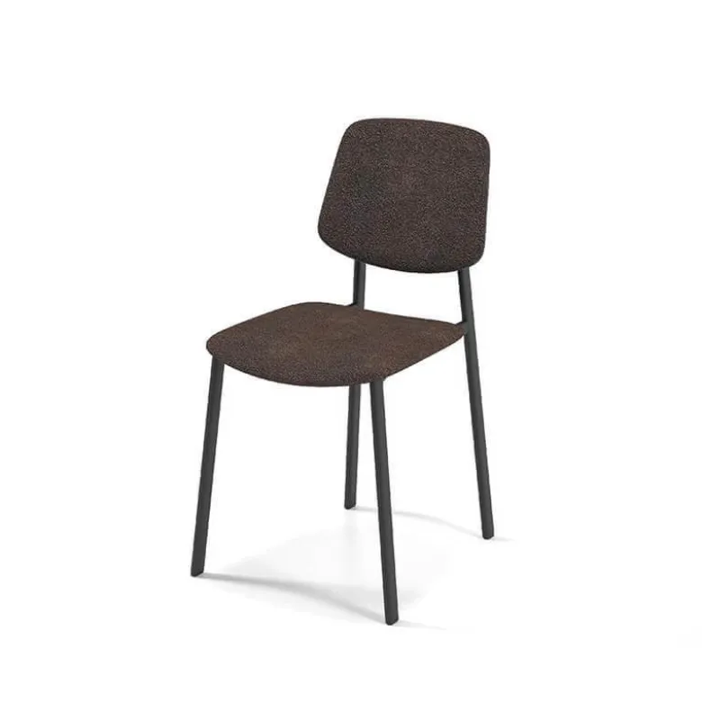 Lugano Chaise de séjour en tissu et pieds en métal