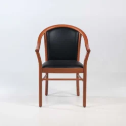 Manuela Fauteuil bridge en bois avec assise et dossier rembourrés