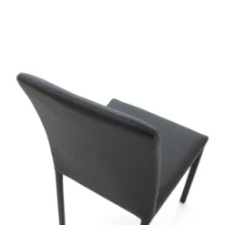 Marion H Chaise de salle à manger contemporaine en synthétique et métal