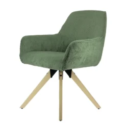 Marius Fauteuil cocooning en tissu avec pieds bois massif