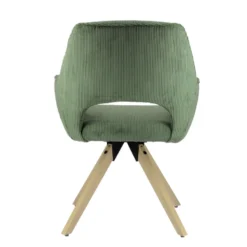 Marius Fauteuil cocooning pivotant en tissu avec pieds bois