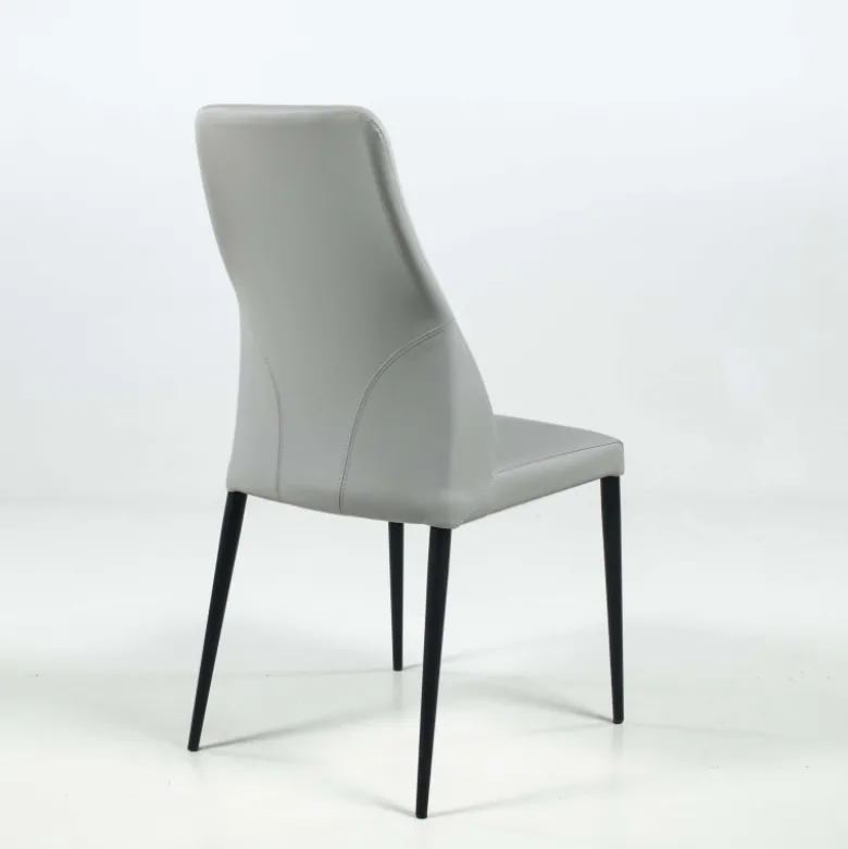 Mathilde Chaise de séjour moderne italienne en synthétique et pieds en métal