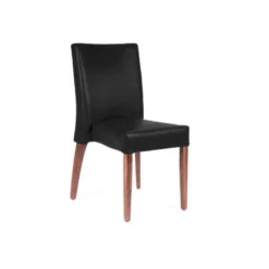 Matias stack Chaise confortable empilable en simili avec pieds en bois
