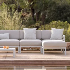 Maximo Pouf de jardin en polypropylène et tissu