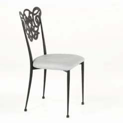 Milos Chaise provençale en métal assise synthétique rembourrée