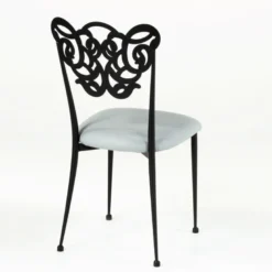 Milos Chaise provençale en métal assise synthétique rembourrée