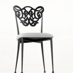 Milos Chaise provençale en métal assise synthétique rembourrée