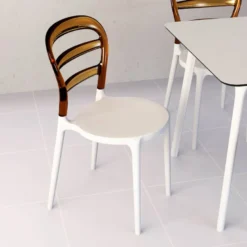 Miss Bibi Chaise moderne en polycarbonate transparent et polypropylène