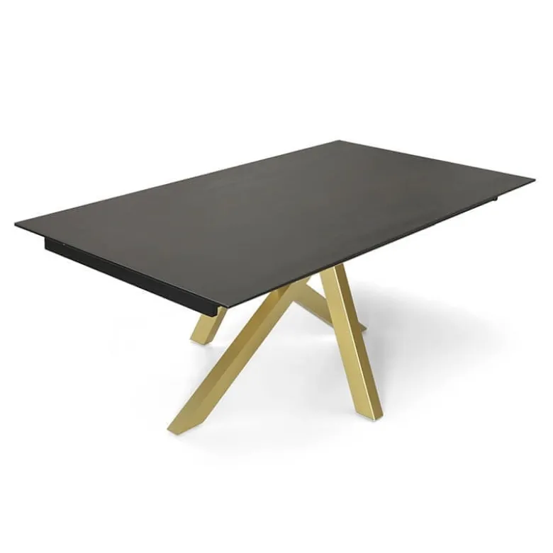 Moon Table design extensible en Dekton avec pied central