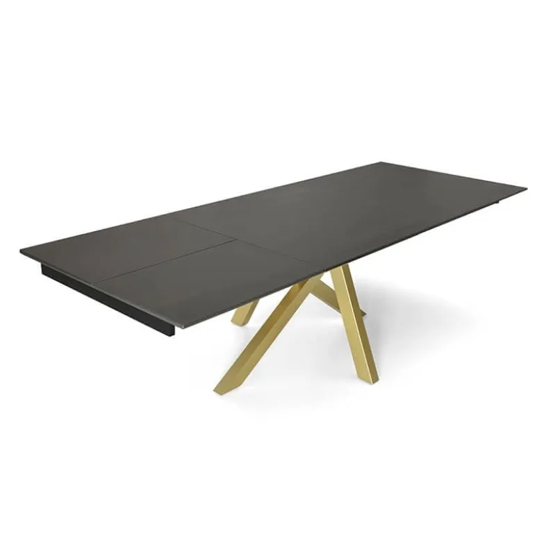 Moon Table design extensible en Dekton avec pied central