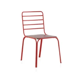 Nantes Chaise en métal vintage assise bois