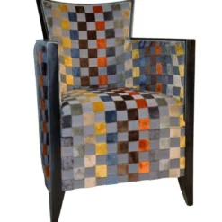 Nathan Fauteuil art déco fabriqué en France en tissu et bois massif