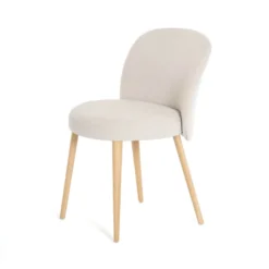 Neo Mobitec ® Chaise cosy confortable en tissu et pieds bois