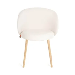 Neo Mobitec ® Fauteuil cosy confortable en tissu et pieds bois