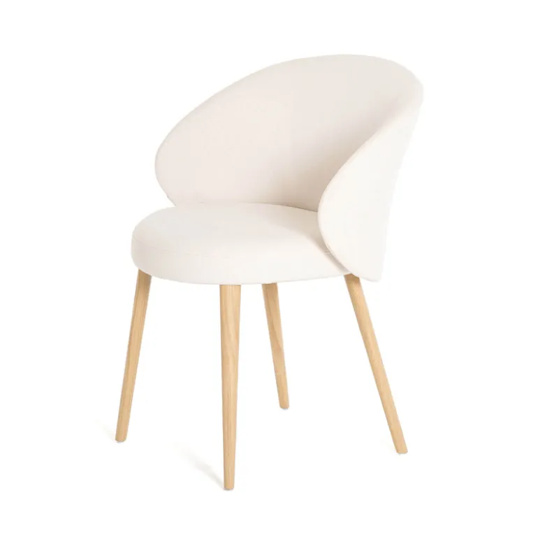 Neo Mobitec ® Fauteuil cosy confortable en tissu et pieds bois