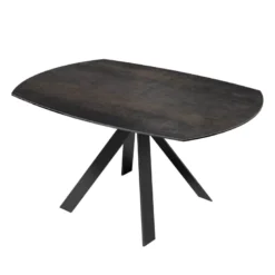 New AustinTable moderne en céramique extensible avec pieds en métal noir