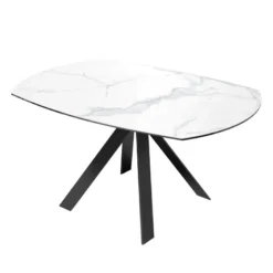 New AustinTable moderne en céramique extensible avec pieds en métal noir