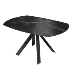 New AustinTable moderne en céramique extensible avec pieds en métal noir