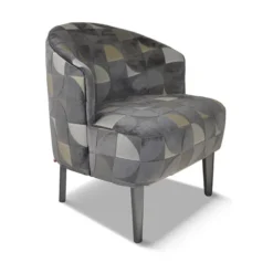 Nico Fauteuil confortable en tissu et en bois fabriqué en France