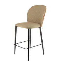 Odette Tabouret snack en tissu bicolore avec pieds en métal