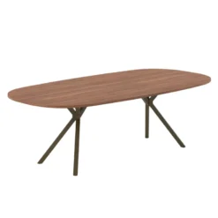 Onyx Table rectangulaire en stratifié avec bords arrondis et pieds en métal