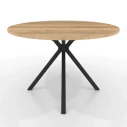 Onyx Table ronde en stratifié avec pieds en métal moderne