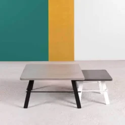 Opale Table basse design carrée en béton ciré fabrication française