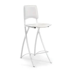 Ophélie Carrier® Tabouret snack de fabrication française en métal et croûte de cuir