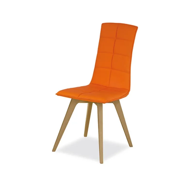 Oregon Chaise matelassée italienne avec pieds en bois