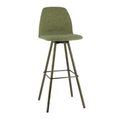 Osaka Tabouret de bar moderne en tissu et pieds en métal