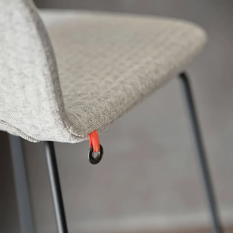 Pamp Mobitec ® Tabouret snack design en tissu avec dossier bas et pieds en métal