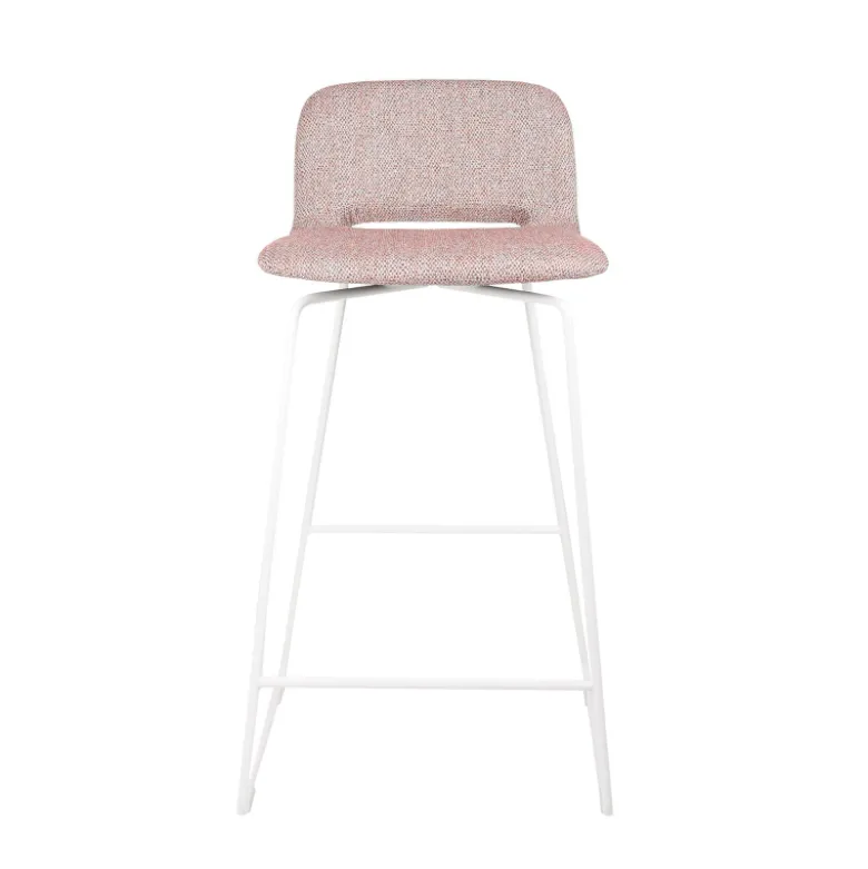 Pamp Mobitec ® Tabouret snack design en tissu avec dossier bas et pieds en métal