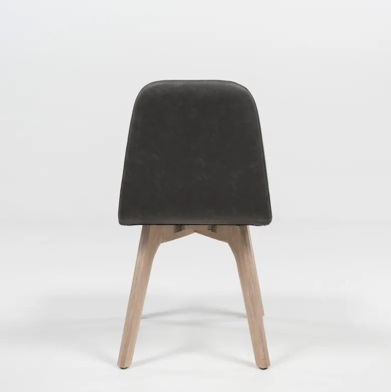 Pandora Chaise de salle à manger scandinave en synthétique et bois