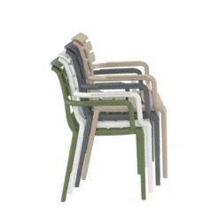 Paris Fauteuil de jardin empilable en polypropylène avec accoudoirs