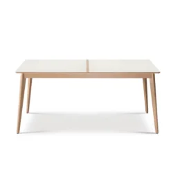 Paul Table à manger scandinave en bois et céramique