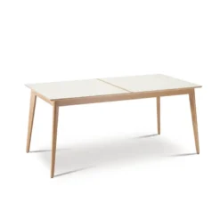 Paul Table à manger scandinave en bois et céramique