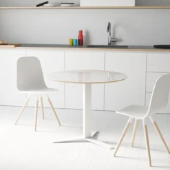 Peliccan Table ronde petit espace en verre et métal