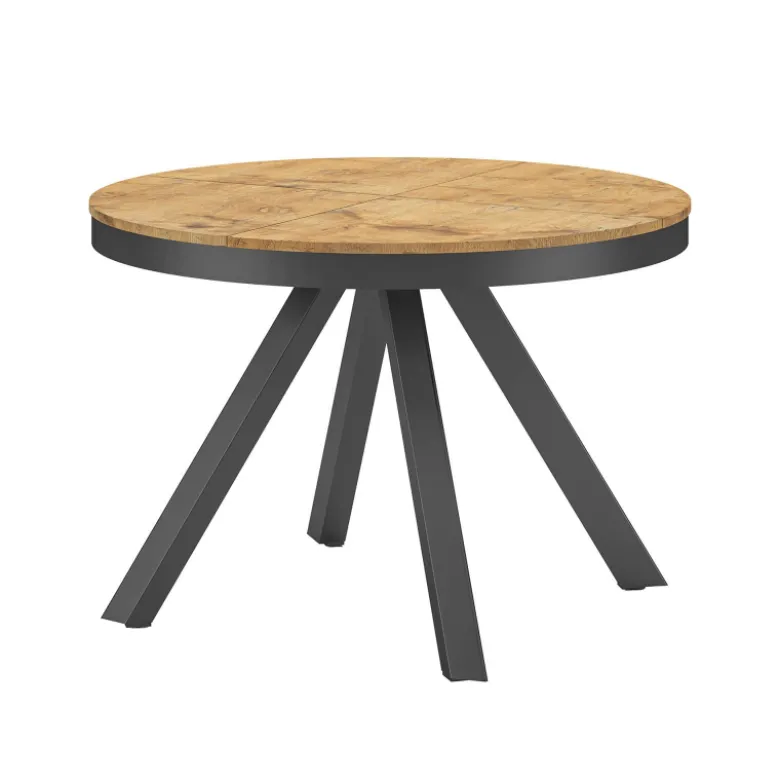 PetaloTable ronde design extensible avec pieds en métal