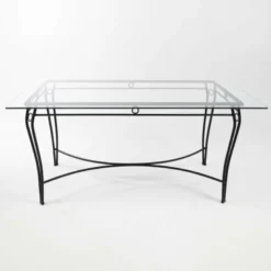 Pisa Table provençale en verre trempé et acier