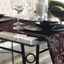 Pisa Table provençale en verre trempé et acier