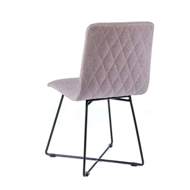 Plaza diamant Chaise design en tissu avec pieds filaires en métal noir