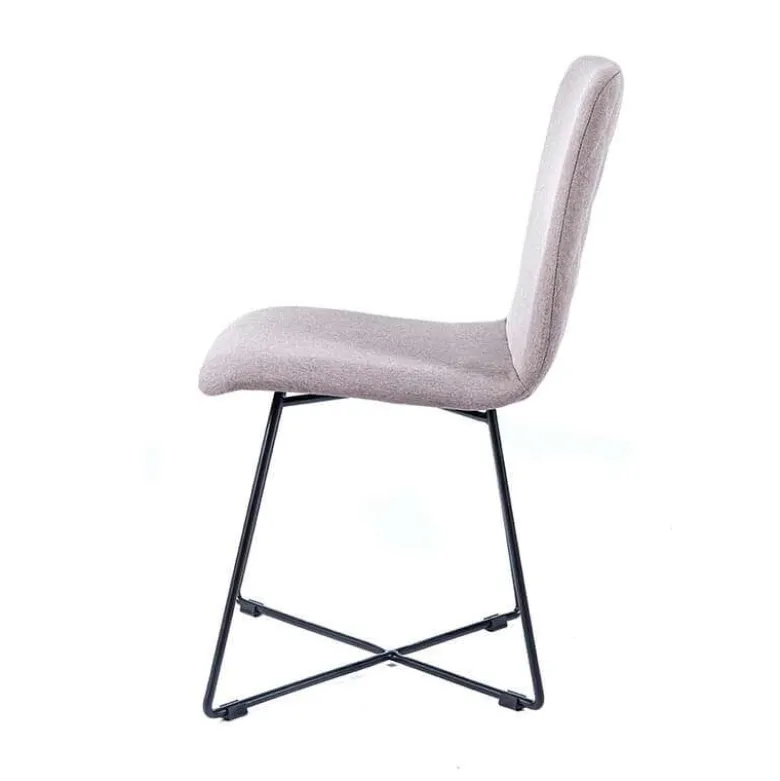 Plaza diamant Chaise design en tissu avec pieds filaires en métal noir