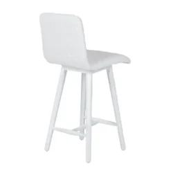 Plaza Tabouret snack scandinave en tissu et pieds coniques en bois
