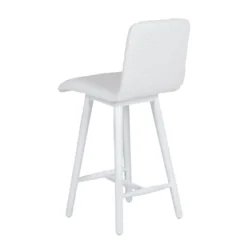Plaza Tabouret snack scandinave en tissu et pieds coniques en bois