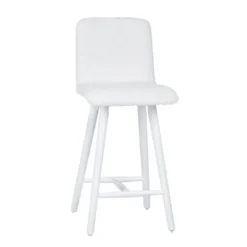 Plaza Tabouret snack scandinave en tissu et pieds coniques en bois