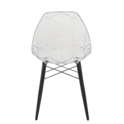 Prisma Chaise scandinave transparente avec pieds en bois