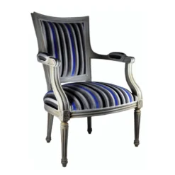 Quentin Fauteuil cabriolet Louis 16 fabrication française en tissu et bois massif