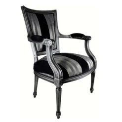 Quentin Fauteuil cabriolet Louis 16 fabrication française en tissu et bois massif