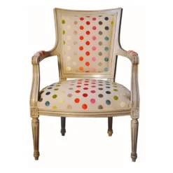 Quentin Fauteuil cabriolet Louis 16 fabrication française en tissu et bois massif